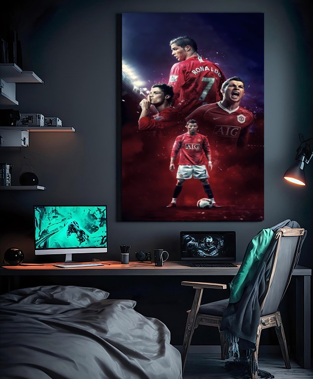 Cristiano Ronaldo Manchester United Canvas Wall Art – Hiqualart Exclusive