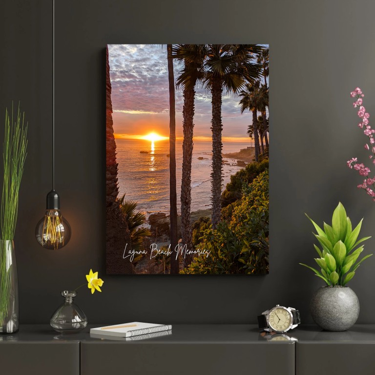 Laguna Beach Sunset Canvas Wall Art – Hiqualart Exclusive
